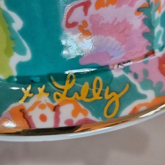 Lilly Pulitzer Ceramic Mug Set Two Gold Handle12 oz Shell Search, Sunset Safari - Picture 10 of 12